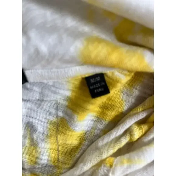 ATM Hoodie Sweater Medium Tie Dye Lightweight Cotton White Yellow Beach Boho - Picture 12 of 16